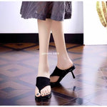 High Heels Women Square Toe Slippers Clip Toe Sandals Sexy Party Shoes Trend Woman Flip Flops 2026 New Summer Brand Pumps Mujer