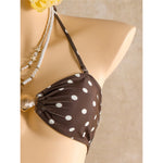Polka Dots With Skirt Halter Shell Bikini Women Swimwear Female Swimsuit Three-Pieces Bikini Set Bather Bathing Suit Swim V8313