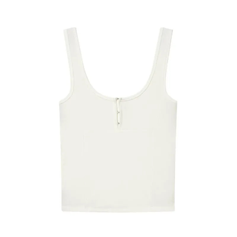 Women's Casual Fashion Strap Simple Versatile Round Neck Camisole Top Fashion Style Backless Deep V Sleeveless top elegant WBG2