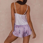 Women's Summer Sexy Pajama Shorts Set 3 Pieces Lace Satin With Silk Sleepwear Robe Fashion And Comfortable Print Nightwear