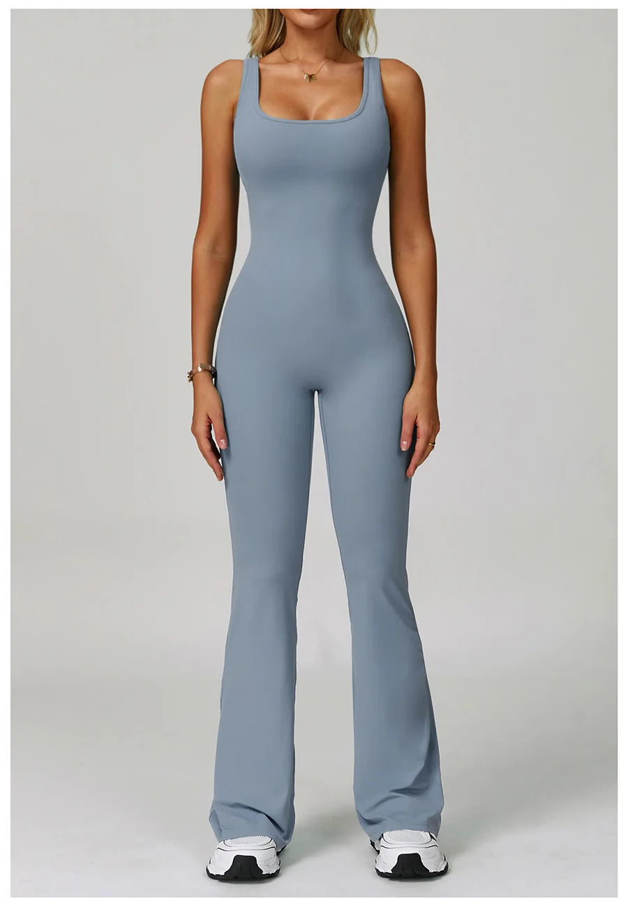 Women Sexy Back V Jumpsuit Gym Set Training Yoga Suit Sportswear Sports Jumpsuit Fitness Rompers Stretch Workout Bodysuits 8260