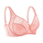 Plus Size Womens Lace Bra Lager Bosom See through Bralette Underwired Sexy Lingerie 34 36 38 40 42 44 B C D DD E F Cup