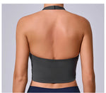 Hanging Neck Yoga Sports Bra Women Breathable Shock Proof Gym Workout Fitness Push Up Top Yoga Running Sportswear Vest Sexy Bra
