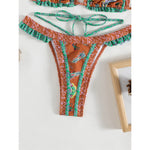 5 Colors Sexy Printed Halter Frilled Bikini Women Swimwear Female Swimsuit Two-Pieces Bikini Set Bather Bathing Suit Swim V4651