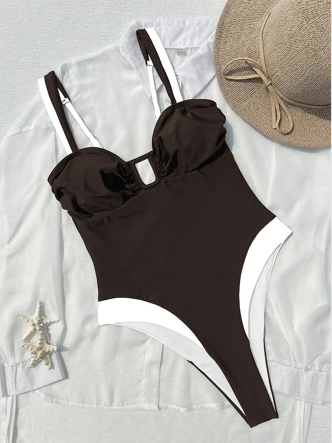 2026 Polka Dot U Neck Women Swimwear One Piece Swimsuit Female Monokini Bather High Leg Cut Bathing Suit Swim Beachwear Bodysuit