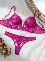 Floral Valentine Charming Brief Panty Underwear Sexy Nighty Fancy V Underwear Brief Set for Lady