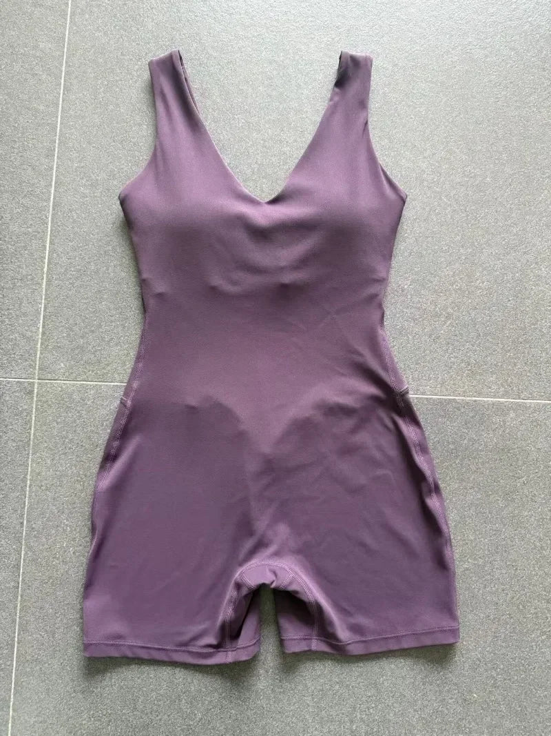 Women's Seamless Yoga Jumpsuits Fitness Sports Gym Beauty Backless Slim Fit Sling One-piece Running Workout Training Bodysuits