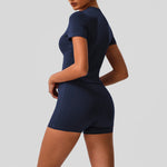 2 Pieces Sportswear Women Yoga Shorts Set Short Sleeve Sports T Shirts High Waist Hip Lifting Running Leggings Fitness Outfits