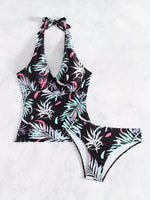 ZTVitality Women Halter Tankini Set Print Two Piece Swimsuit 2025 New Arrival Biquini Padded Bra Sexy Swimwear Summer Beachwear