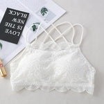Lace Bra Tube Top Women Non-wire Bra Top Cross Straps Crop Top Beauty Back Underwear Floral Lace Bralette Sexy Lingerie