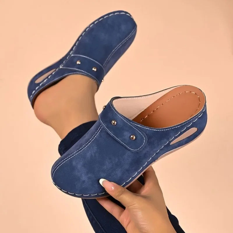 2026 Women Summer Lightweight Wedge Heel Mules Slippers Woman Plus Size Thick Sole Outdoor Sandals