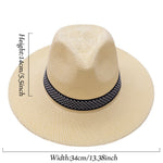 Men's Straw Woven Top Hat Wide Brim Sun Cap Summer Casual Outdoor Holiday