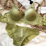 Sexy Hollow Push Up Bra Set Seamless Glossiness Comfort Women Underwear Classic Bandage Design Temptation Bras and Panties Sets
