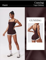 Women's Seamless Yoga Jumpsuit - Quick-Dry Color Block Naked Feel Bodysuit & Cut-Out Backless Straps for Running Fitness Workout