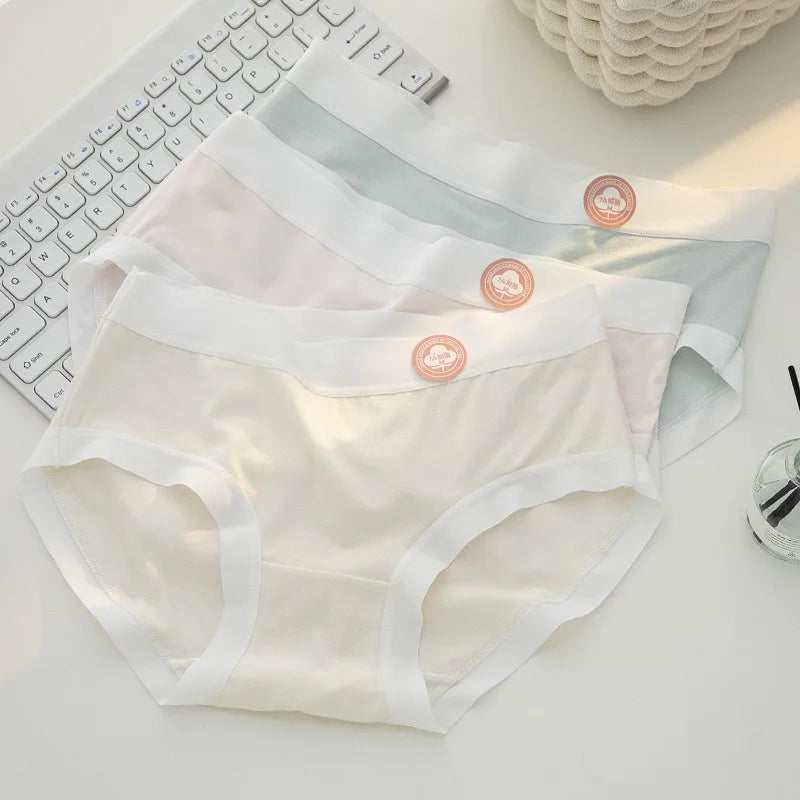 4Pcs/Set Women Low Waist Panties Breathable Comfy Briefs Soft Underwear Female Underpants Solid Color Sexy Lingerie M-XL