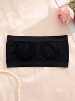 Women Strapless Sexy Bra Heart Hollow Out Seamless Bandeau Wireless Unlined Sexy Lingerie Tube Top