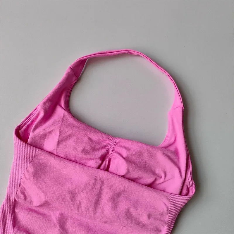 Neck Halter Yoga Vest Shockproof Running Sports High-strength Sports Underwear Fitness Pilates Suspender Beautiful Back Summer