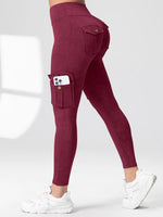 Women High Waist Yoga Gym Cargo Pocket Pant Fashion Tummy Control Athletic Pants Skinny Stretch Streetwear Sport Leggings