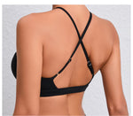 STOUREG Beautiful Back Sports Bra for Women GymYoga Bra Cross Back Running Sports Top Breathable Fitness Paded Sportswear