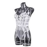 Toucheart Lace Sexy Skinny Babydoll Bodysuit Embroidery Erotic Private Adult Suit Solid Color Patchwork High Waisted Sexy Set
