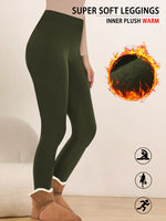 Womens Thermal Fleece Lined High Waisted Leggings. Workout Winter Warm Thick Tights Soft Yoga Pants