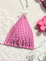 Sexy Micro Bikini 2024 Gingham Print Swimsuit Female Swimwear Women Strings Thong Bikinis Set Bather Beachwear Bathing Suit Pool