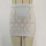 Sexy Hollow Out Crochet Knitted Tunic Beach Cover Up Cover-ups Beach Dress Beach Wear Beachwear Mini Skirt Female Women K6587