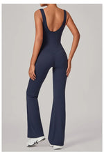 Women's Seamless Yoga Jumpsuits Sports Fitness Sleeveless Hip-lifting Flared One-piece Workout Gym Training Slim Fit Bodysuits
