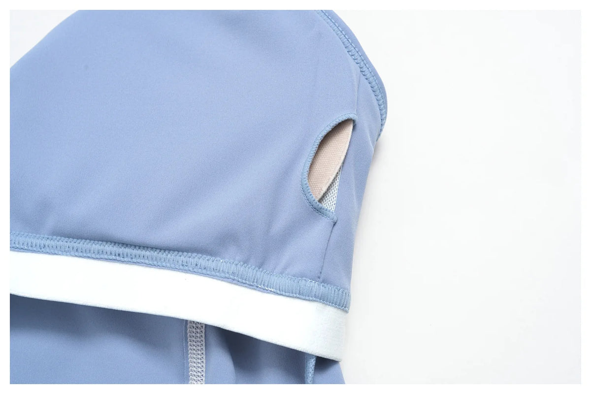 2PCS Women Yoga Sets Color Contrast Hanging Neck V Neck Slimming Sports Tank Top Flip High Waist Shorts Gym Running Fitness Suit