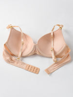 Women's Plunge Push up Bralette Underwire Comfortable Sexy Lingerie Gathered T-Shirt Bra Solid Style for Supportive Fit Bra