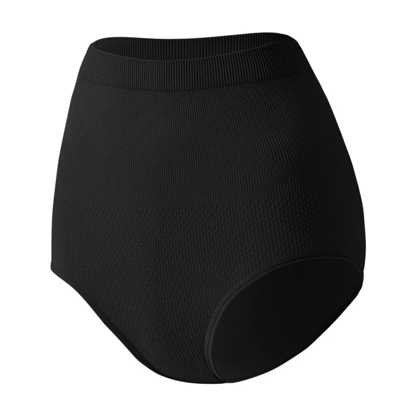 Women Waffle Knit Panties High Waist Seamless Underwear Rhombus Jacquard Tummy Control Briefs Daily Wear Ladies Underpants M-XL