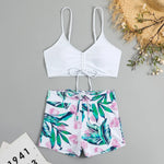 2025 Summer High Waist Swimsuit Bikini Sets with Shorts Female Swimwear Beach Wear Two-piece Bathing Suit Sports Women Clothing