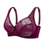 Lager Bosom Lace Perspective Bra For Womens Sexy Lingerie Underwire Embroidery FloralBralette Plus Size Brassiere Top