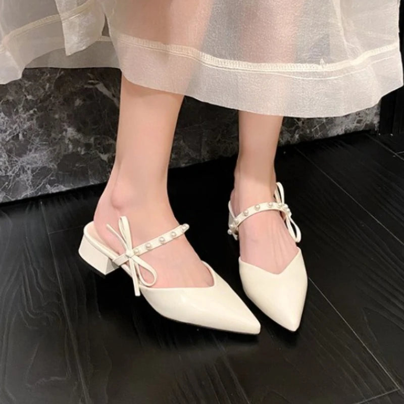 High HeeleWomen Slippers Closed Modern Slides Summer Shoes Women Sandals Pointed Toe Slippers