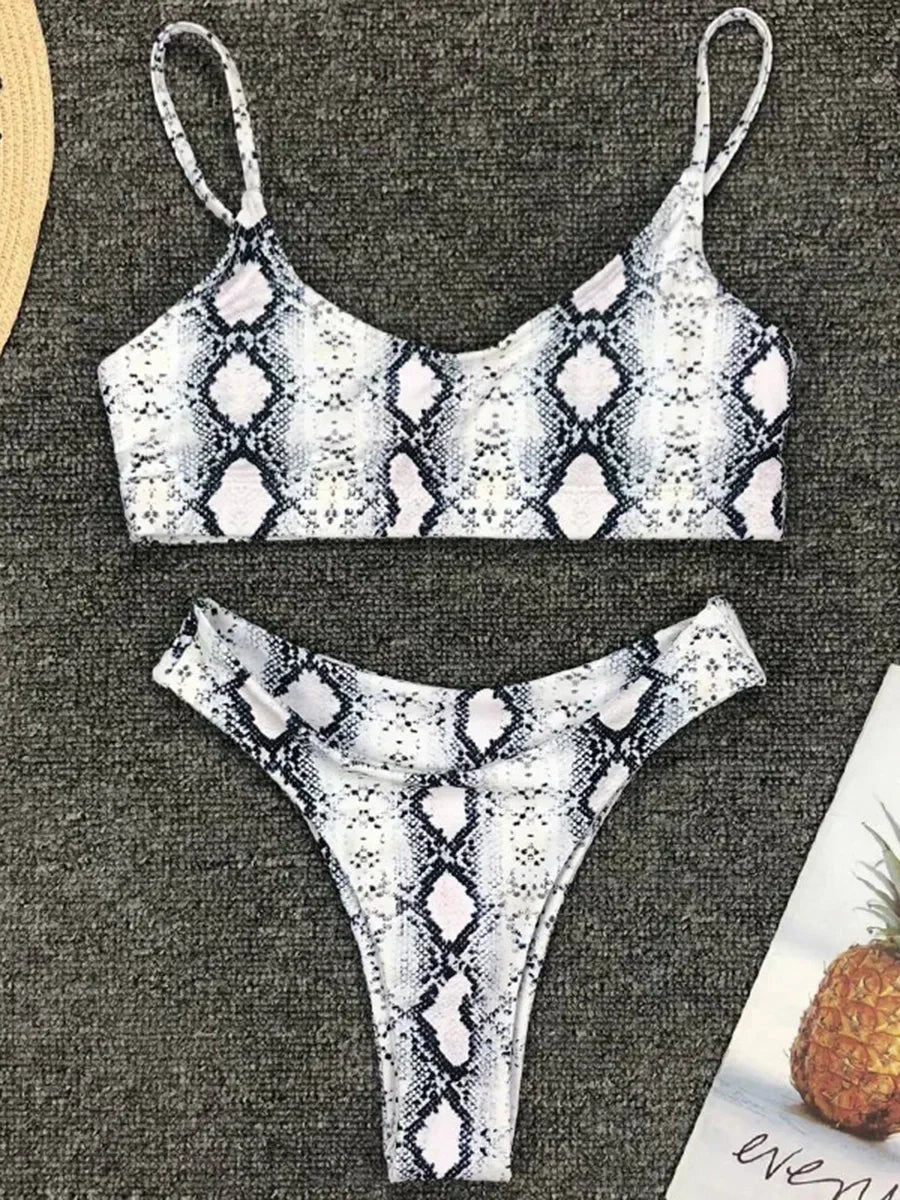 2026 Snake Leopard Brazilian Bikini Female Swimsuit Women Swimwear Two Pieces Bikini Set High Cut Bathing Suit Swim Beach Wear
