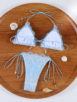 ZRTAK Sexy Lace bordered Bikini Micro Thongs Bathing Suit Swimsuit Women Biquini Bandage Beachwear Swimwear 2 Piece Bikini Sets