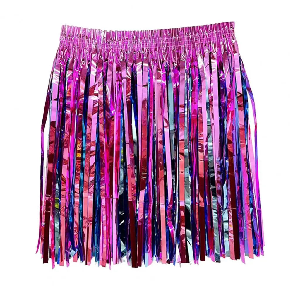 Sequin Cheerleading Team Dress for Adults Kids Rain Skirt Dance Costume Streamer Fringe Half Skirt for Beach Parties