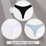 3Pcs/Set Women Cotton G-String Panties Female Low Rise Thongs Ladies Sexy Bikini 7 Solid Color Girl Soft M-XL Intimates Lingerie