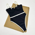 2026 New Sexy Splicing Underwired Women Swimwear One Piece Swimsuit Female High Leg Cut Padded Bather Bathing Suit Swim V5918