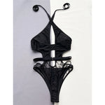 2026 Sexy Halter Cut Out Backless One Piece Swimsuit Women Swimwear Female Monokini High Leg Cut Bather Bathing Suit Swim V5225