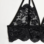 Sexy Elegant Lace Seamless Lingerie Set Women's Hollow Erotic Lingerie Transparent Wirefree Bra Sets Panties