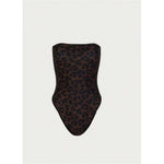 S - XL New Leopard Printed Bandeau Women Swimwear One Piece Swimsuit Female High Leg Cut Monokini Bather Bathing Suit Swim V8051