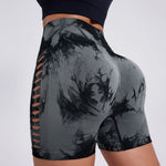 High Waist Lift Hip Elastic Women Leggings Casual Outdoors Running And Cycling Pants Yoga Workout Partial Tie-dye Sports Legging