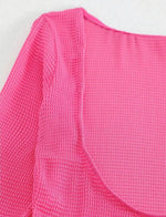 2026 Beach Skirt Swimsuit Women White Three-Piece Bikini Sexy Mesh Long Sleeve Hollow Out Bathing Suit Swimwear Summer Beachwear