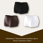 3PCS/SET Women Panties Cotton Seamless Sports Boxers Underwear Female Solid Color Briefs Cozy Lingerie Intimate Underpants XS-XL
