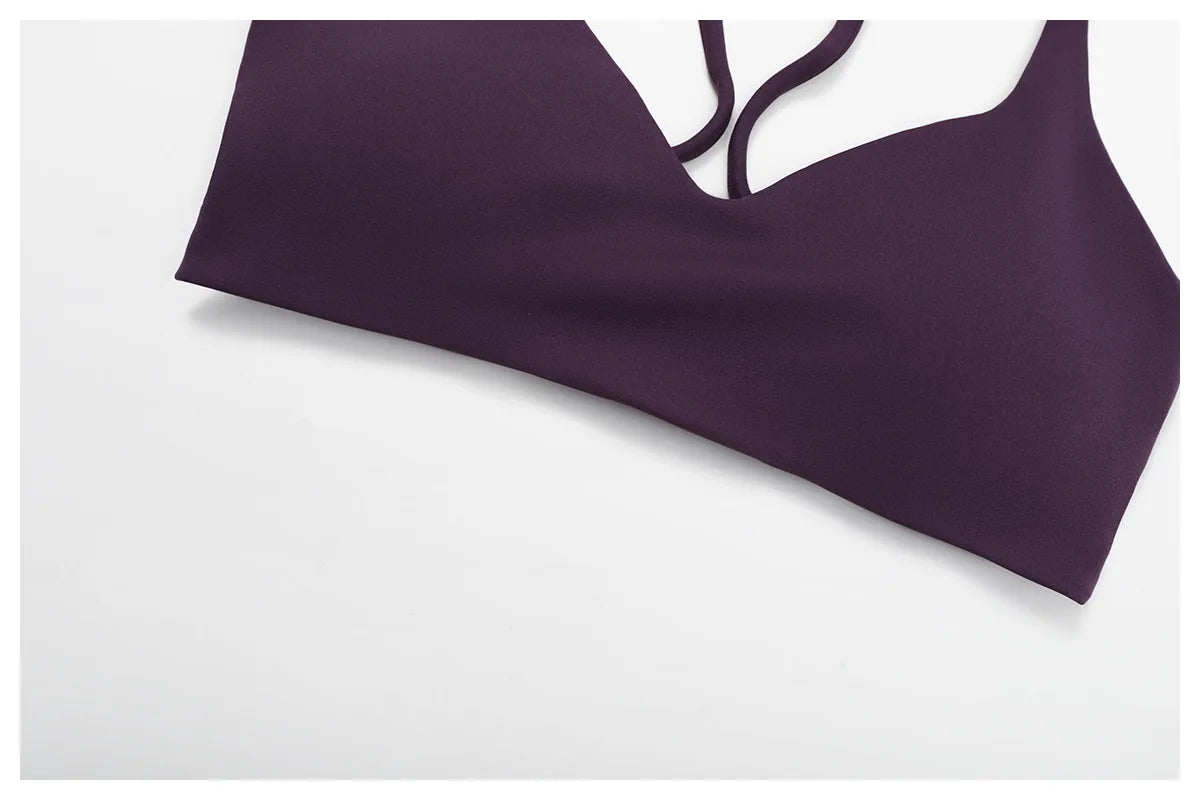 Gym Bras Cross Shoulder Straps Sports Underwear Anti-Sweat Fitness Top Women Yoga Bra Shockproof Crop Top Push Up Workout Tops