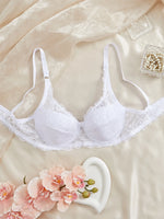 Fashion Sexy Floral Lace Bras Women Thin Push Up Brassiere Solid Comfort Breathable Lingerie Underwear