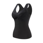 Seamless Velvet Women Vest Winter Women Thermal Vest with Chest Pads V Neck Slim Fit Elastic Sleeveless Bottoming Tank Top
