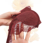 Red Black Lace Bra for Women Sexy Hot Bra Thin Unlined Minimizer Slimming Push-up Bra 70 75 80 85 BCDEWomen Underwear OWD6145