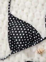 Sexy Black Polka Dot Print Bikini Set Women Halter Push Up Bra High Waist Swimsuit Bathing Suit Vacation Two Piece Swimwear 2026